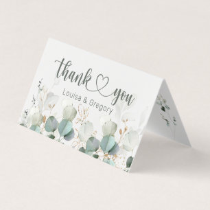 Eucalyptus Foliage Wedding Thank You Folded Card