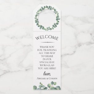Eucalyptus Foliage Wedding Welcome Bottle Tag