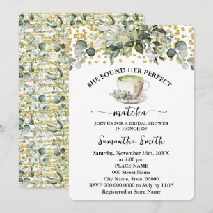 Eucalyptus Found Her Perfect Matcha Bridal Shower Invitation
