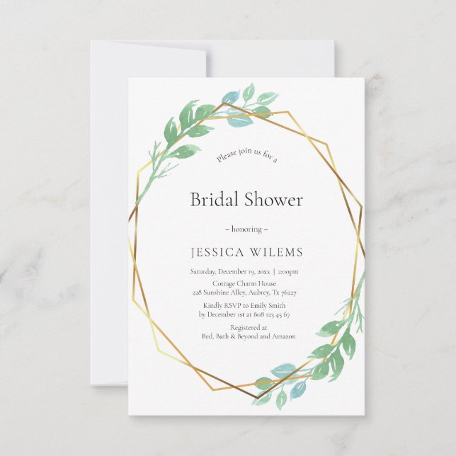 Eucalyptus Frame Bridal Shower Invitation (Front)
