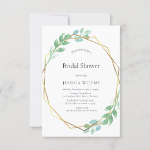 Eucalyptus Frame Bridal Shower Invitation