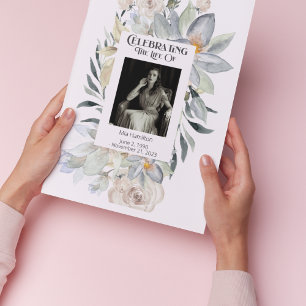 Eucalyptus Frame Memorial Order Of Service Program Invitation