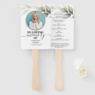 Eucalyptus Funeral Celebration of Life Hand Fan