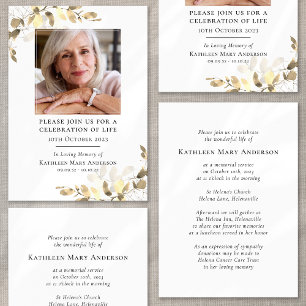 Eucalyptus Funeral Memorial Celebration of Life Invitation