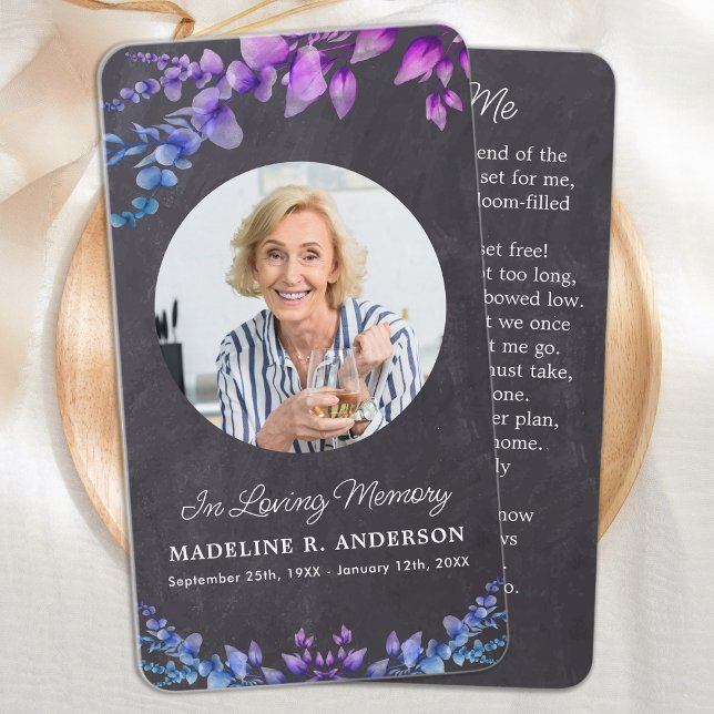 Eucalyptus Funeral Memorial Prayer Card Botanical (Creator Uploaded)