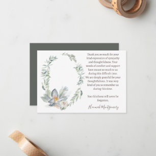Eucalyptus Funeral Photo Thank You Card, Sympathy Card