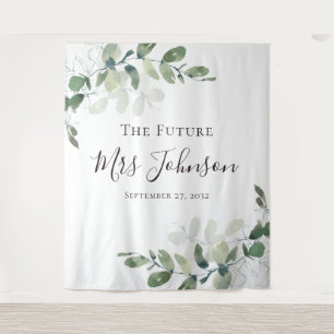 Eucalyptus Future Mrs Photo Booth Backdrop Tapestry