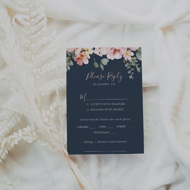 Eucalyptus Garden Floral Wedding Menu Choice RSVP (Creator Uploaded)