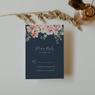 Eucalyptus Garden Rose Floral RSVP Card