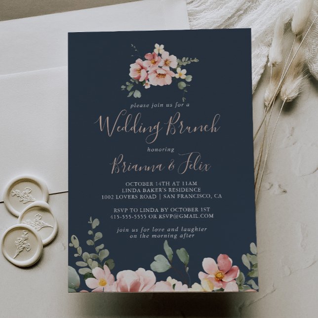 Eucalyptus Garden Rose Floral Wedding Brunch Invitation (Creator Uploaded)