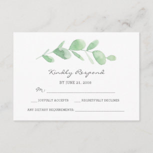 Eucalyptus garden watercolor RSVP cards