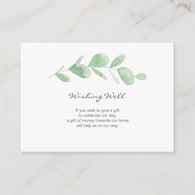 Eucalyptus garden watercolor | Wishing Well card (Front)