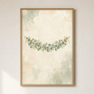 Eucalyptus Garland Watercolour Cottagecore Poster