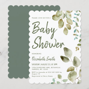 Eucalyptus Gender Neutral Baby Shower Invitation