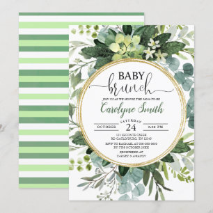 Eucalyptus Gender Neutral Brunch Baby Shower Invitation