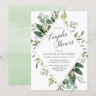 Eucalyptus gender neutral couples baby shower invitation