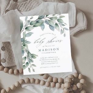 Eucalyptus Gender Nuetral Baby Shower Invitations