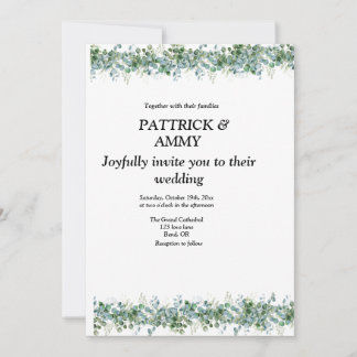 Eucalyptus generery wedding invitation