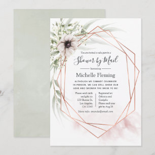 Eucalyptus Geometric Baby or Bridal Shower by Mail Invitation