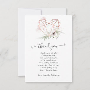Eucalyptus Geometric Baby Shower Thank You Card