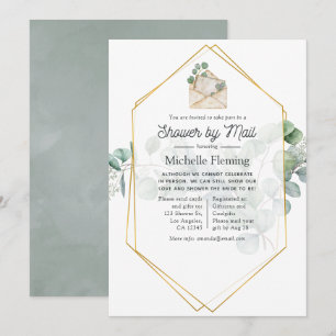 Eucalyptus Geometric Bridal Shower by Mail Invitation