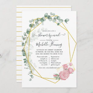 Eucalyptus Geometric Bridal Shower by Mail Invitation