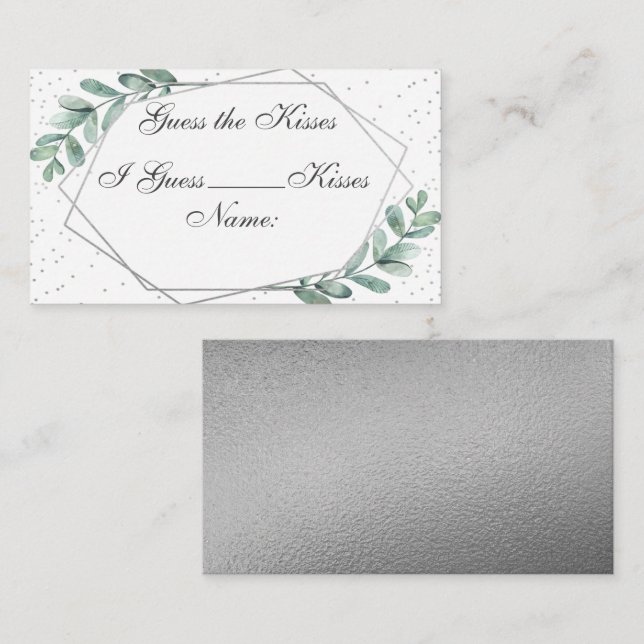 Eucalyptus Geometric Bridal Shower Game Card (Front/Back)