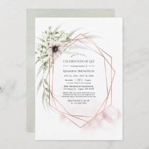 Eucalyptus Geometric Celebration of Life Invitation