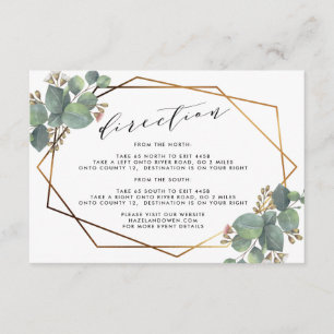 Eucalyptus geometric frame wedding detaills invitation