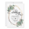Eucalyptus geometric frame wedding invitation