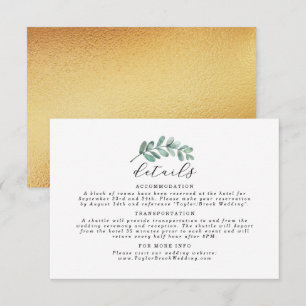 Eucalyptus Geometric Gold Foil Wedding Enclosure Card