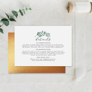 Eucalyptus Geometric Gold Foil Wedding Enclosure Card