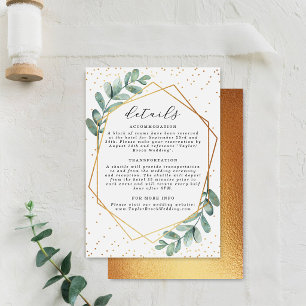 Eucalyptus Geometric Gold Foil Wedding Enclosure Card