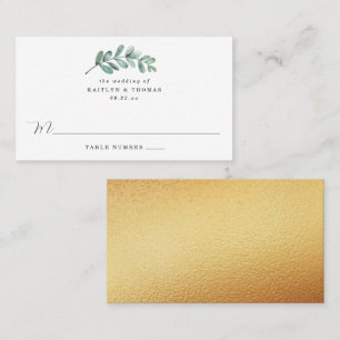 Eucalyptus Geometric Gold Foil Wedding Place Card