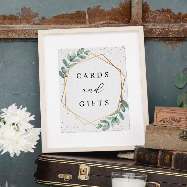 Eucalyptus Geometric Gold Foil Wedding Sign (Creator Uploaded)