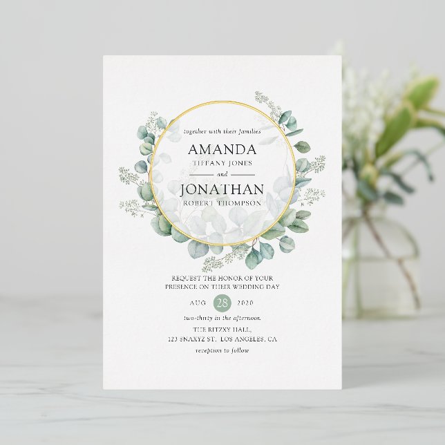 Eucalyptus Geometric Gold Wedding (Standing Front)