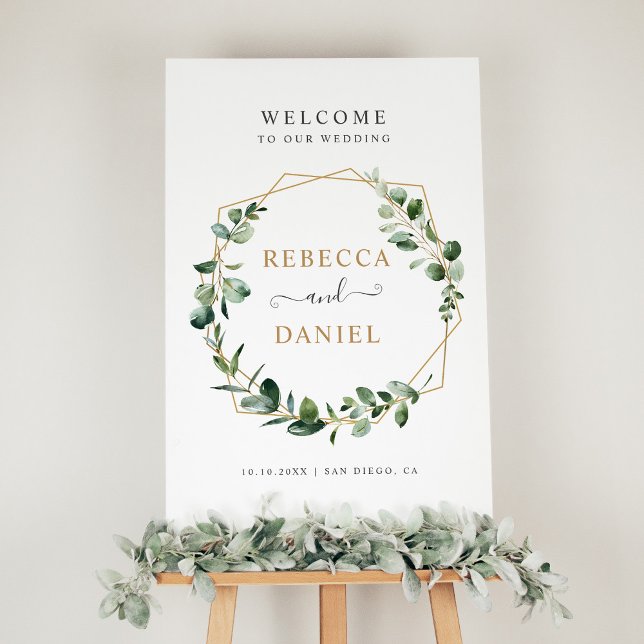 Eucalyptus Geometric Greenery Wedding Welcome Sign (Creator Uploaded)