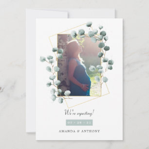 Eucalyptus Geometric Photo Pregnancy Announcement