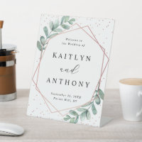 Eucalyptus Geometric Rose Gold Foil Wedding