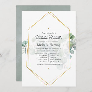 Eucalyptus Geometric  Virtual Baby Shower Invitation