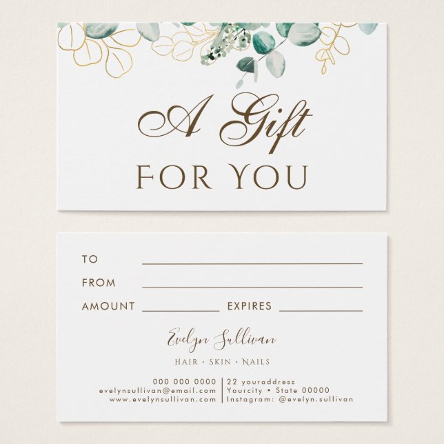 Eucalyptus Gift Card (Front & Back)