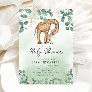 Eucalyptus Giraffe Baby Shower Invitation