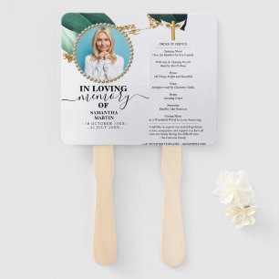 Eucalyptus Glitter Celebration of Life Hand Fan