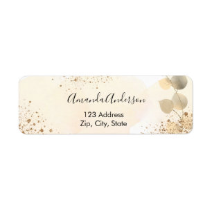 Eucalyptus glitter golden return address