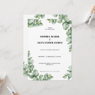 Eucalyptus Glow Greenery Wedding Invitation