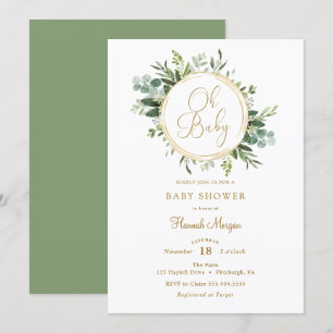Eucalyptus Gold Baby Shower invitation