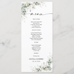 Eucalyptus Gold Baby Shower Menu