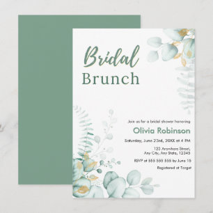 Eucalyptus Gold Bridal Brunch Bridal Shower Invitation