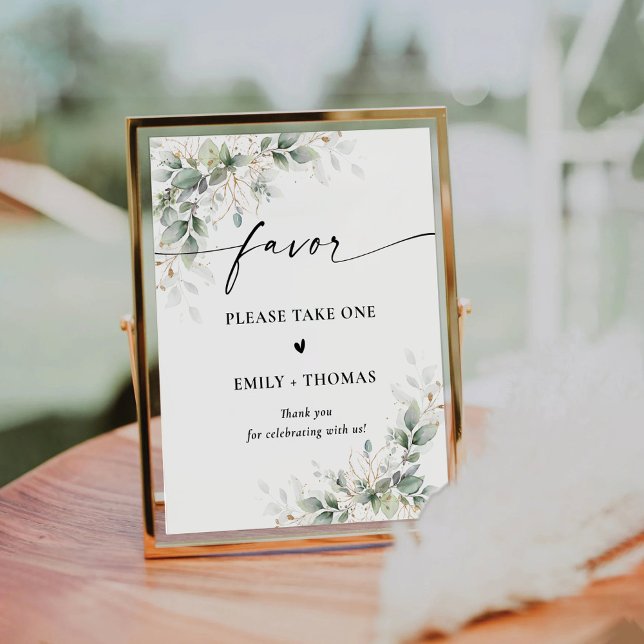 Eucalyptus Gold Bridal Shower  Favour Sign (Creator Uploaded)