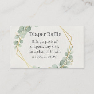 Eucalyptus Gold Diaper Raffle Insert Card   Boho